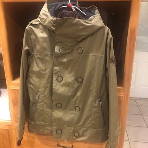 Army green snowboarding - ski jacket
